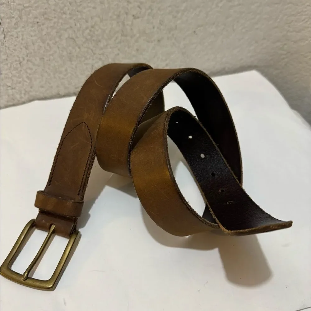 Vintage Greatland  mens genuine belt brown size XL